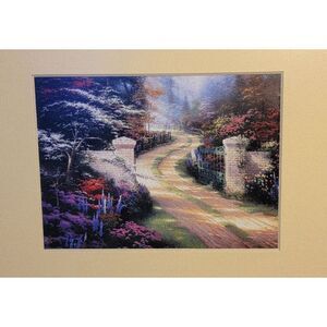 Thomas Kinkade "Spring Gate"  Print Matted & Framed 9.5" X 11.5"